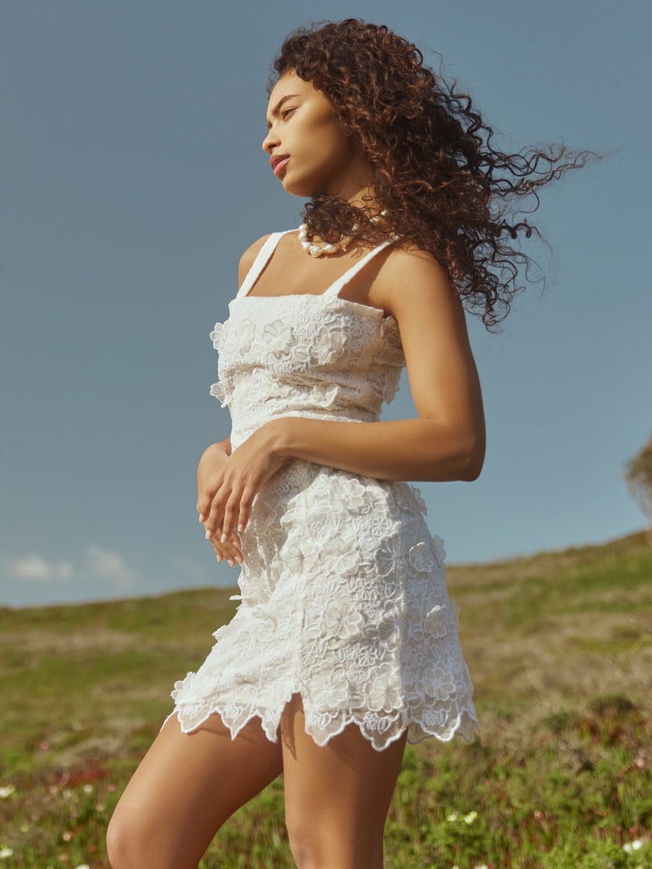 Avery Lace Mini Dress - Vivid Floral Lace
