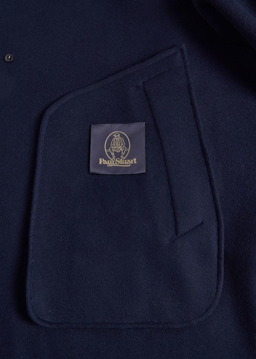 Cashmere & Wool Short Overcoat - Navy