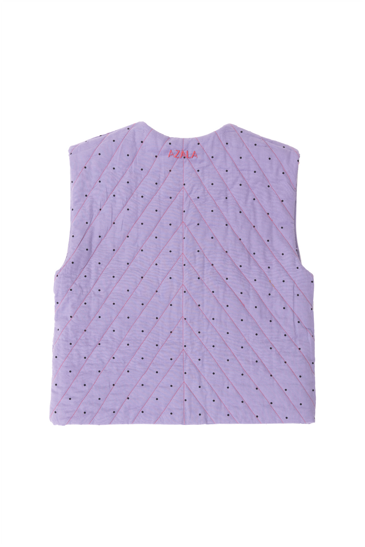 Reversible Quilted Kids Vest - Fuchsia Liberty Fabric