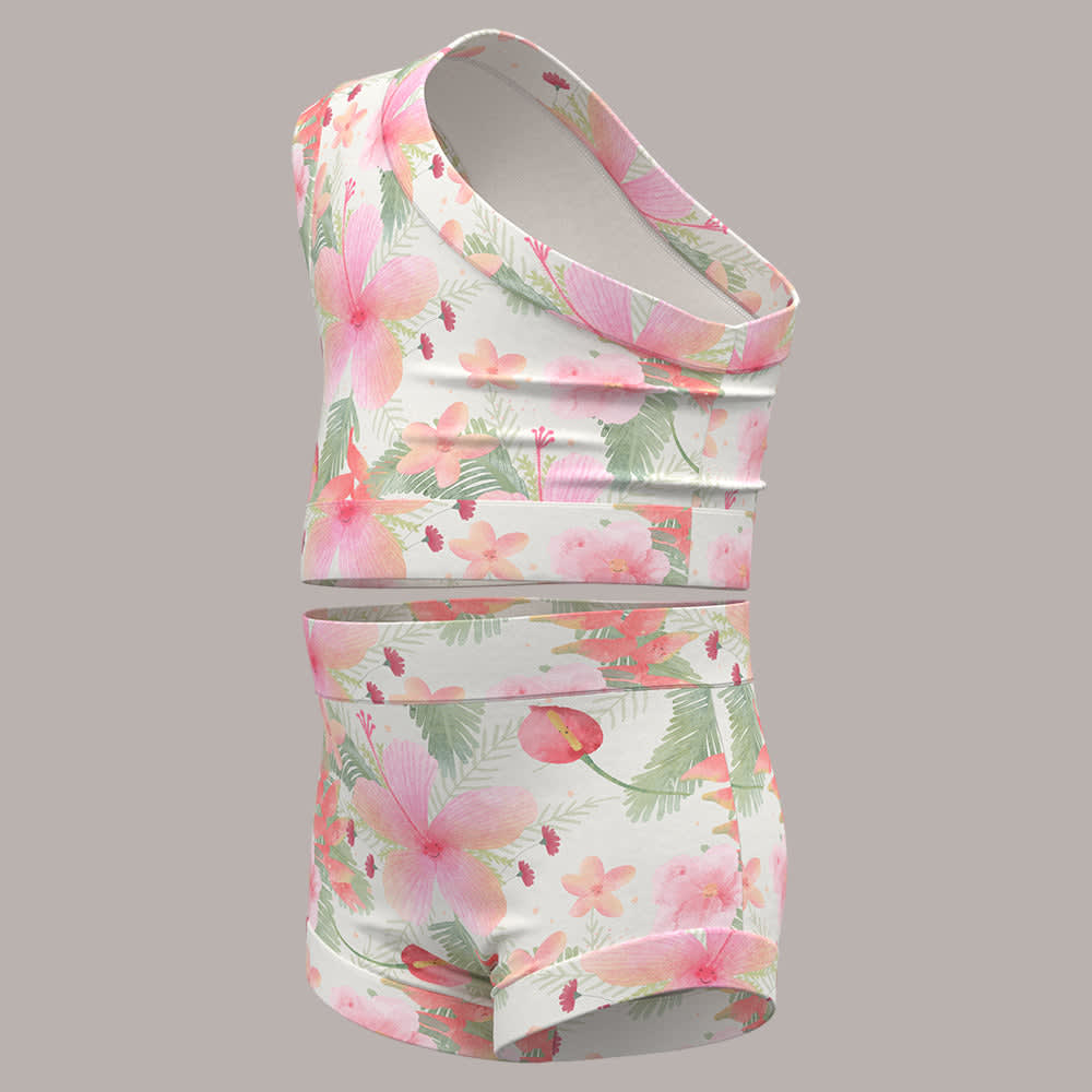 Tropical Flowers Bummies + Shoulder Tank - Tropical Flowers
