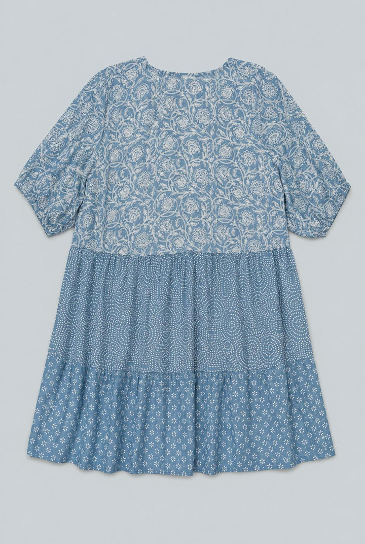 Short Tiered Dress - Blue