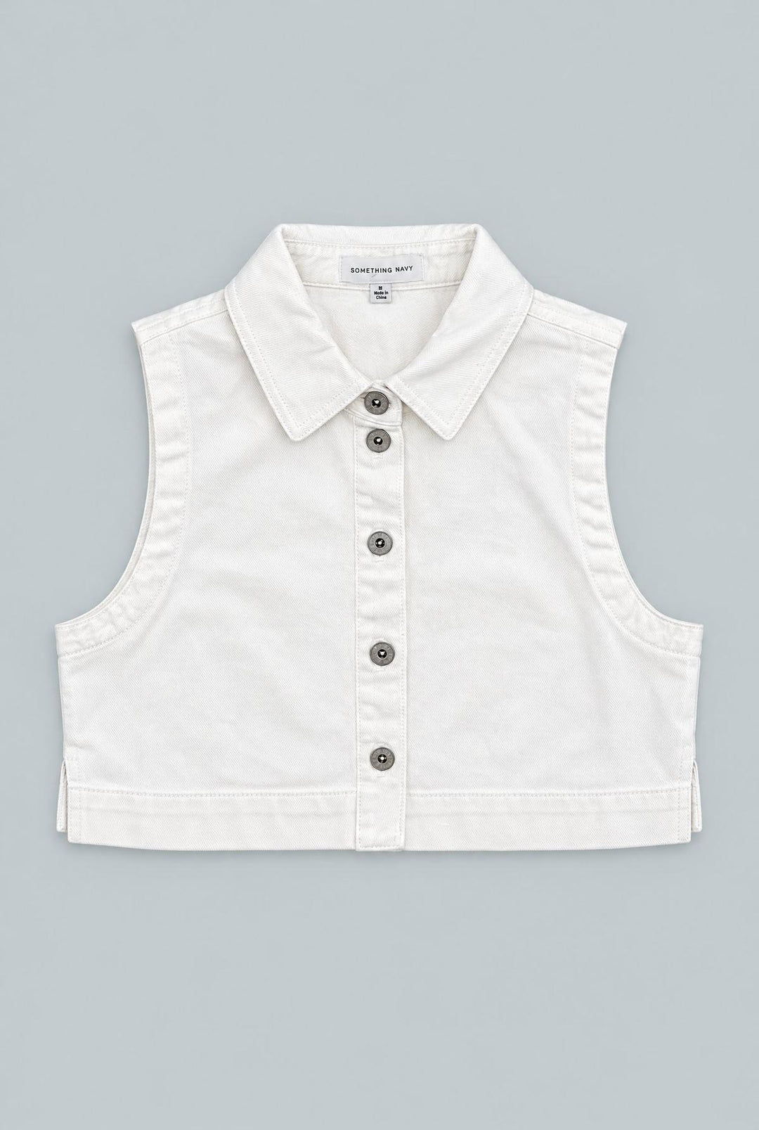 Sleeveless Cropped Denim Top