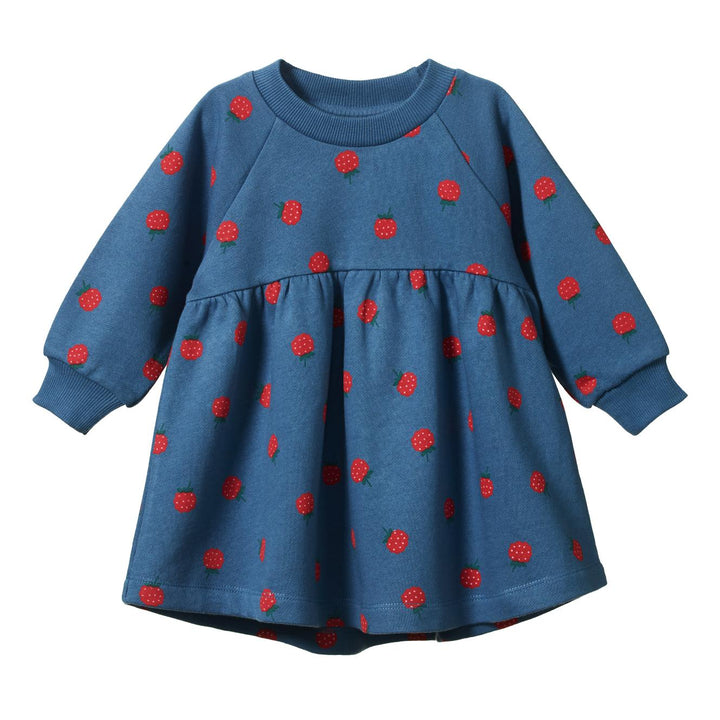 Ines Dress - Raspberry Blue Print