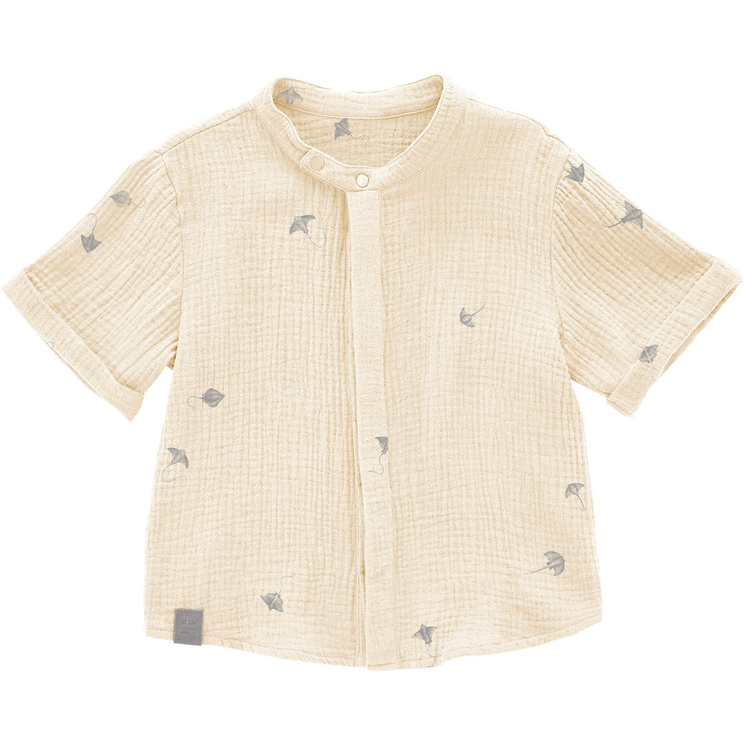 Gauze Button Up Shirt - Cream