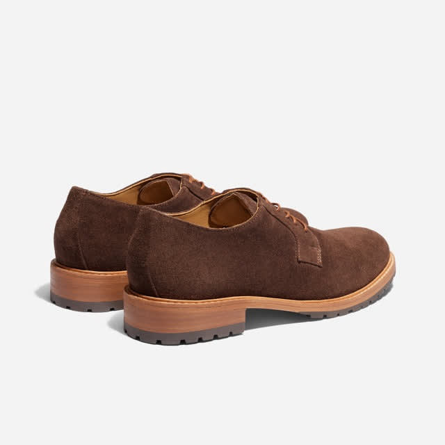 Rey Everyday Derby Lug - Umber Brown Suede