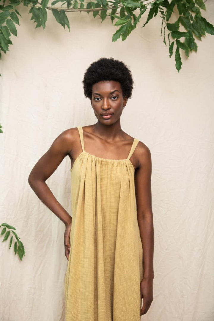 Wilder Organic Cotton Dress - Straw
