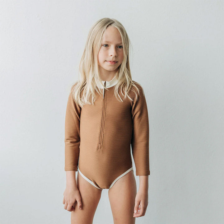 Girls' Rash One Piece - Pecan