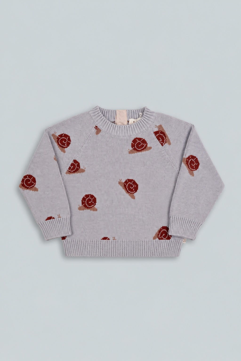 Organic Snail Knit Sweater - Pearl Blue