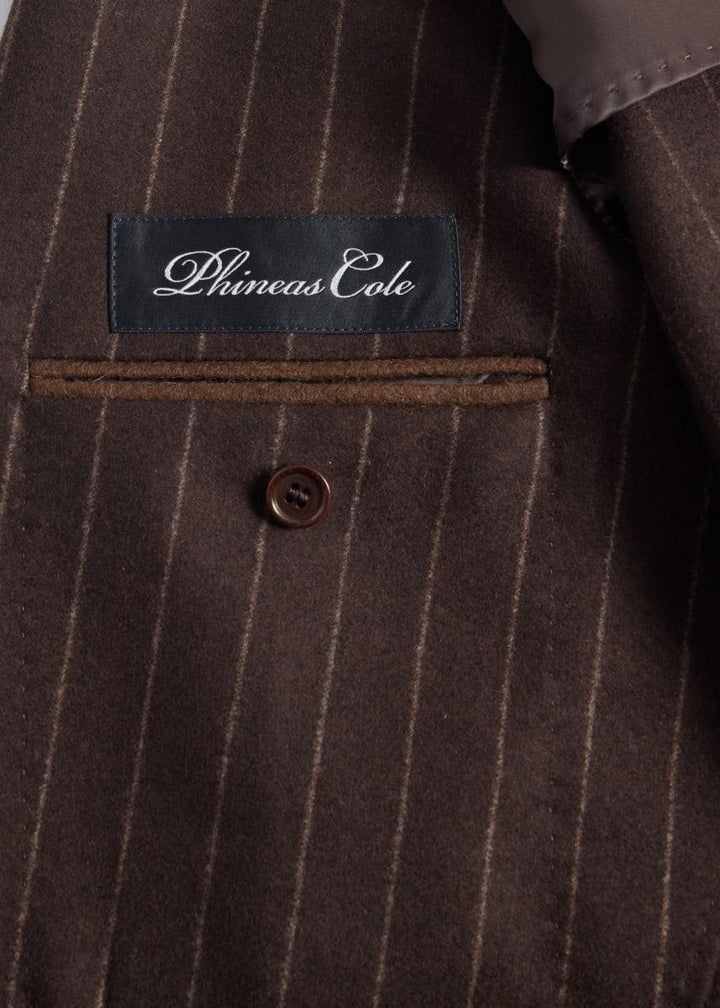 Chalk Stripe Flannel Suit - Brown