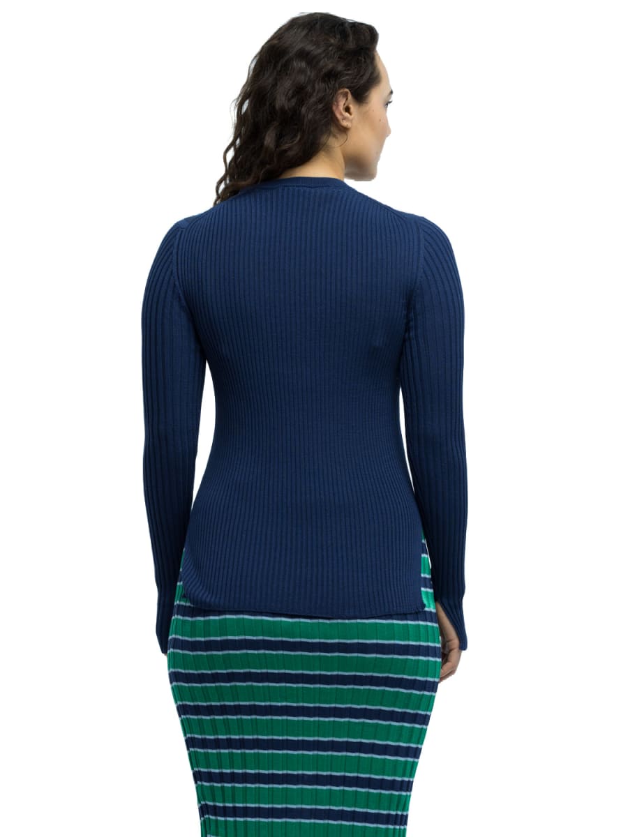 Pania Ribbed Crewneck - Blue