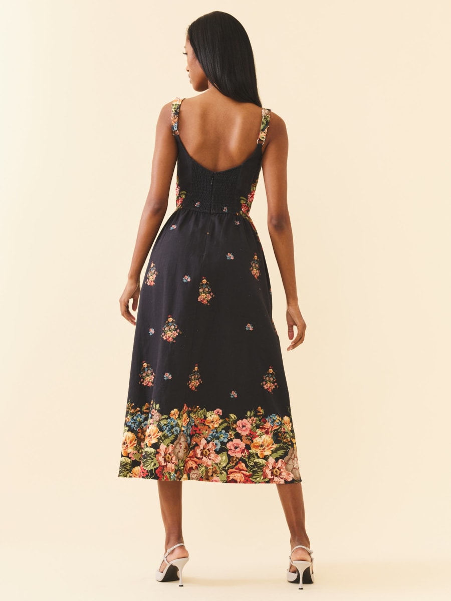 Katherine Dress - Black Victorian Floral