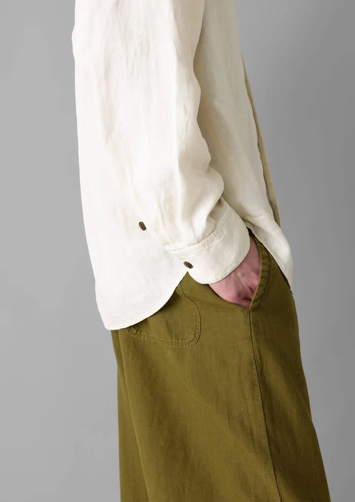 Loop Button Linen Shirt - Parchment