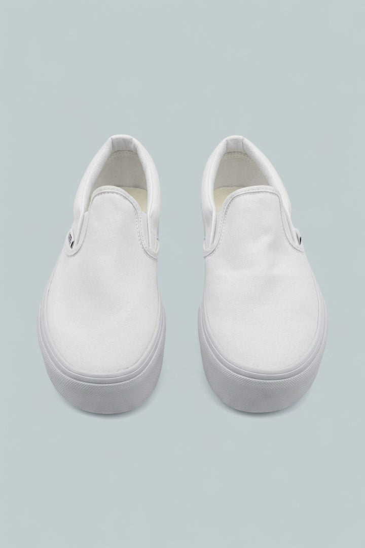 Classic Slip-On Platform Shoes - True White
