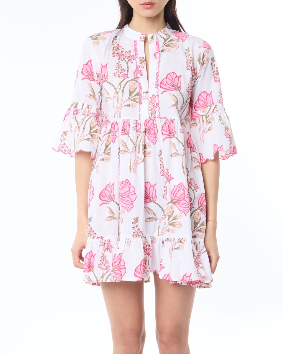 Mykonos Dress - Pink/White