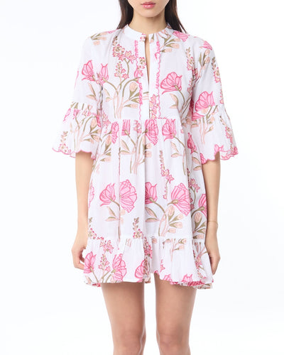 Mykonos Dress - Pink/White