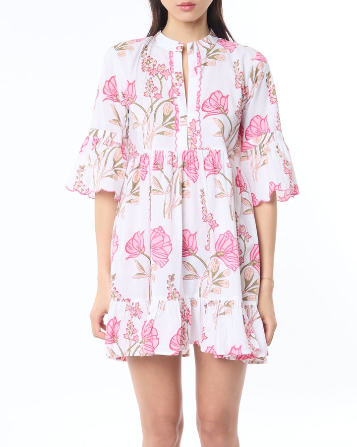 Mykonos Dress - Pink/White