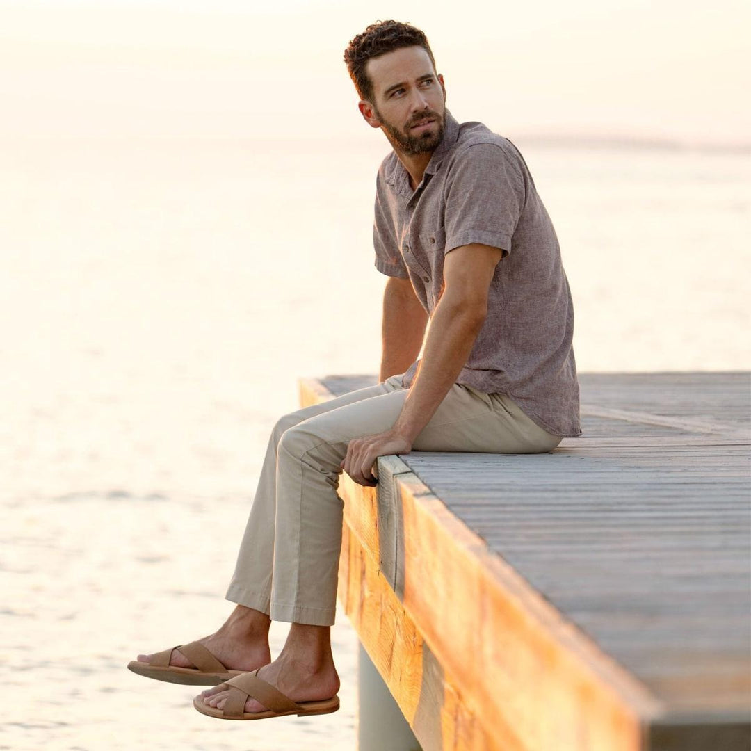 Dante Cross Strap Sandal - Tobacco