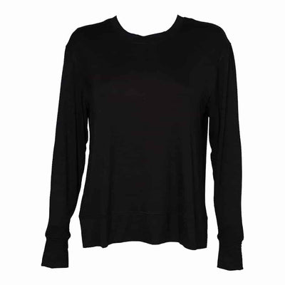 Long Sleeve Side Slit Tee - Blackout