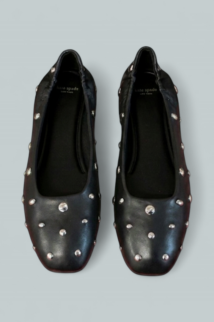 Women's Halo Studded Ballet Flats - Black