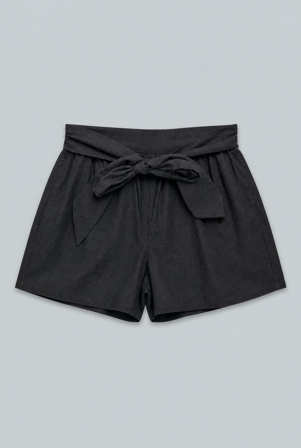 Tie Waist Shorts - Black