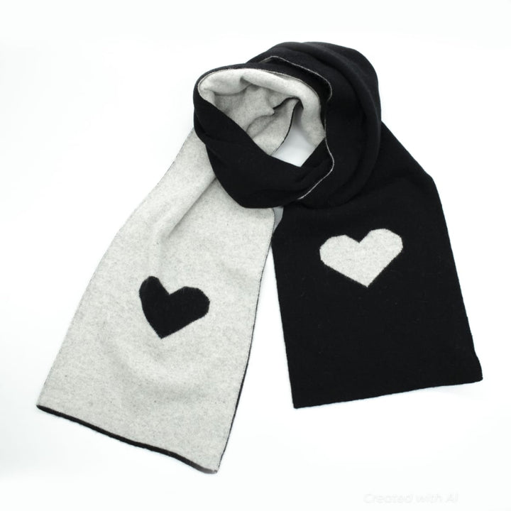 8’’x60’’ Jaquard Scarf Two Tone - Blk/heather Wht - 8’’X60’’ - Scarf