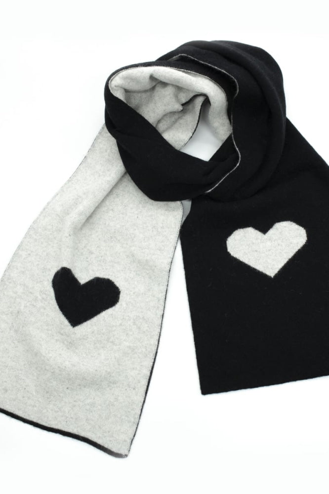 8’’x60’’ Jaquard Scarf Two Tone - Blk/heather Wht - 8’’X60’’ - Scarf
