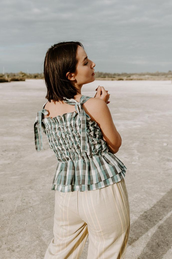 Inés Camisole - Pine Gingham