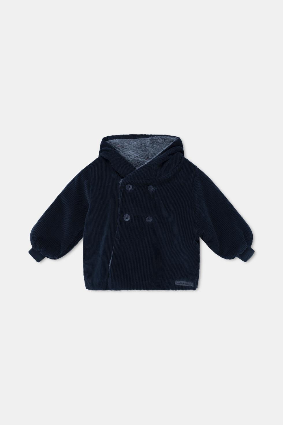 Corduroy faux shearling baby coat - Dark grey - Coat