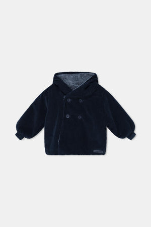 Corduroy faux shearling baby coat - Dark grey