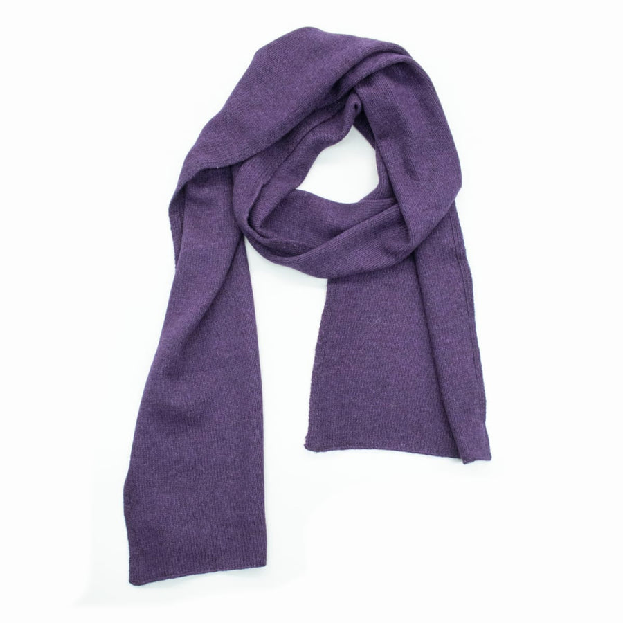 9.5’’x66’’ Plain Jersey Scarf With Lurex - Aubergine - 9.5’’X66’’ - Scarf