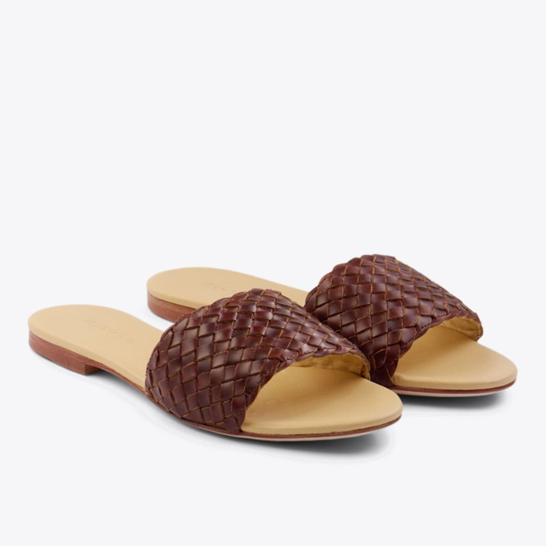 Isla Woven Slide Sandal Woven - Brandy