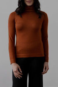 T Neck Pullover - Rust