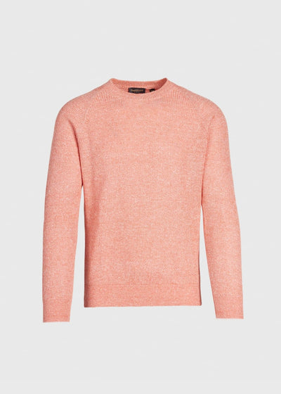 Cotton & Linen Mélange Crewneck Sweater - Papaya