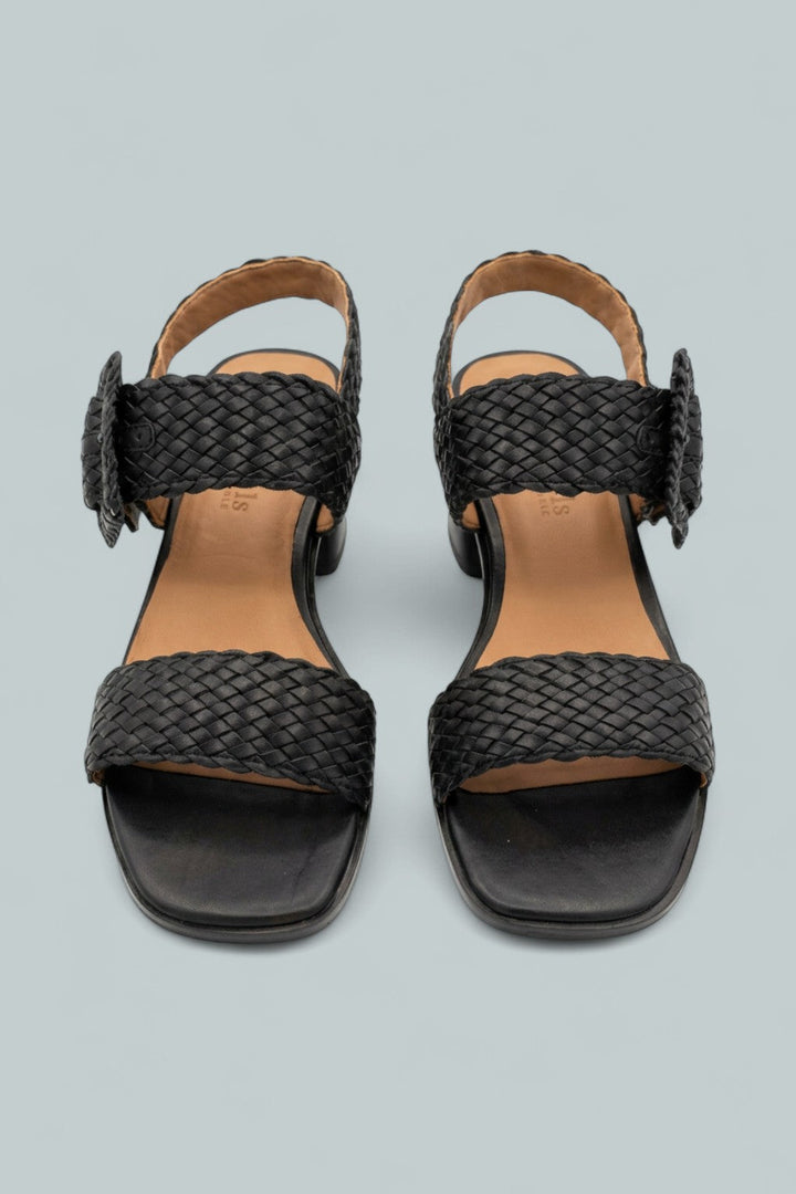 Kenneth Cole Madylyn Buckled Sandals - Black Leat