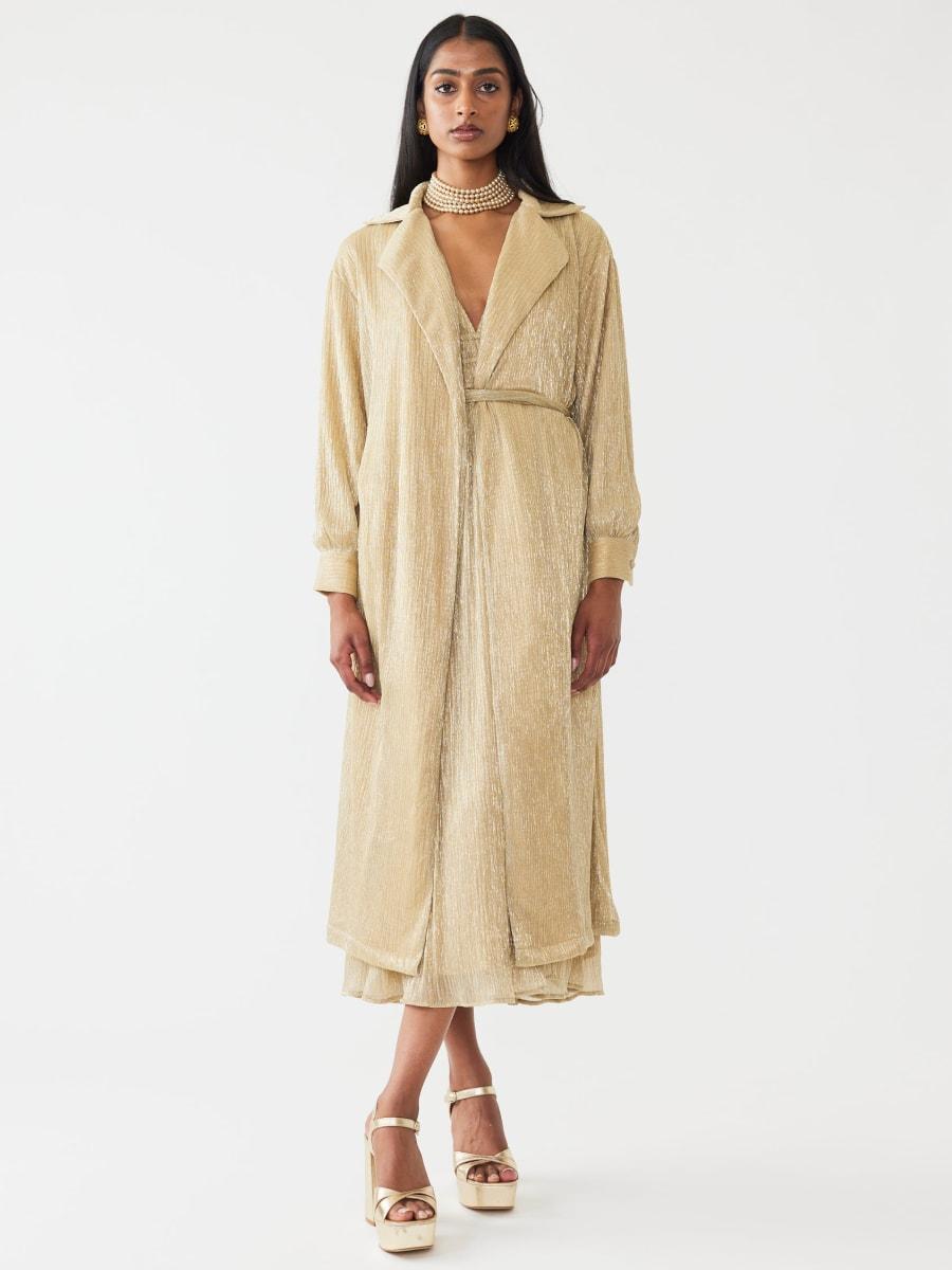 Helen Jacket - Gold Shimmer Crinkle