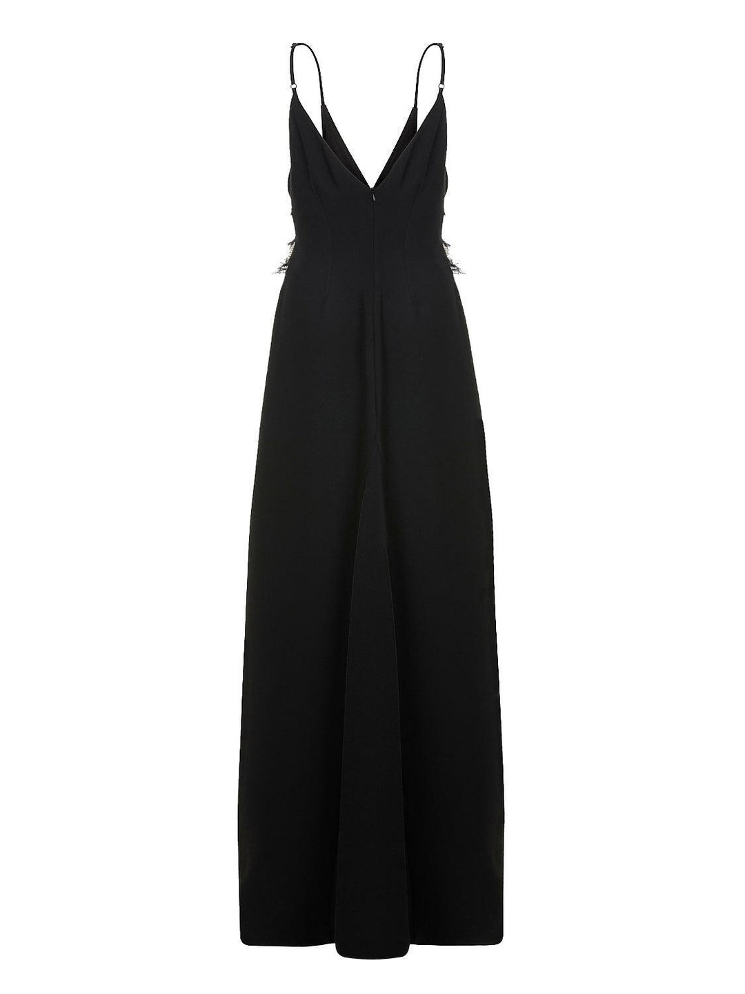 Feathered Slit Dress - Black
