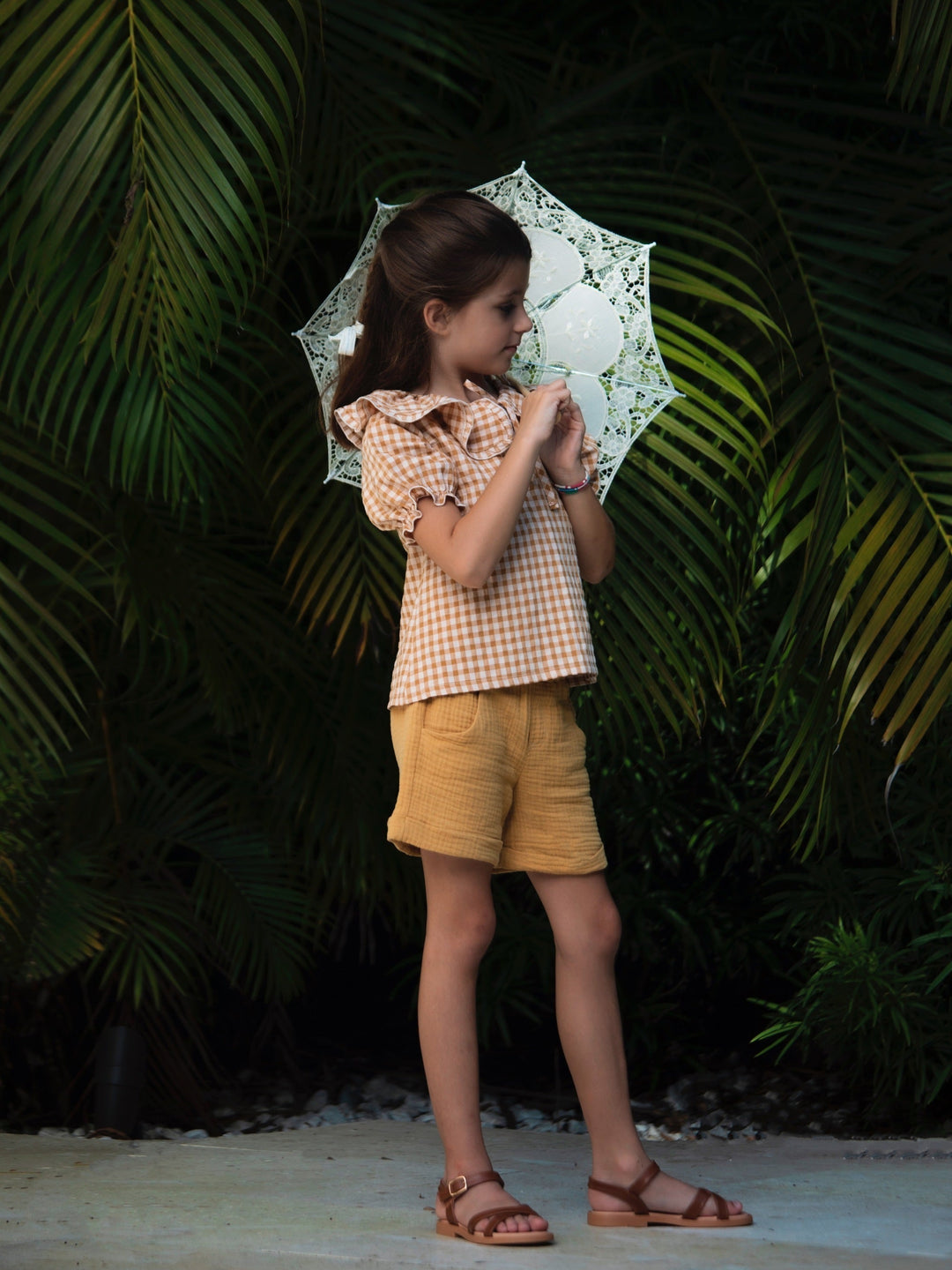 Anael Blouse - Caramal Gingham