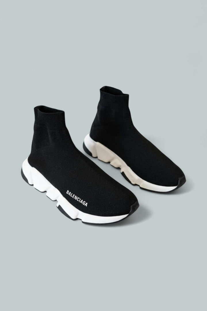 Women's Speed Knit High Top Sneakers - Black