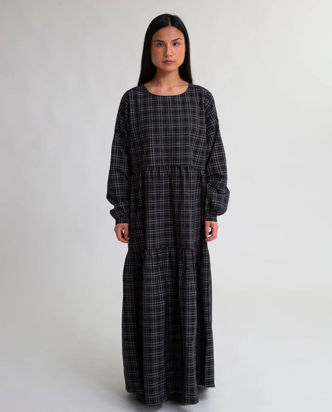 Mirabelle-Cay Organic Cotton Dress - Black-White-Check dresses Beaumont Organic 