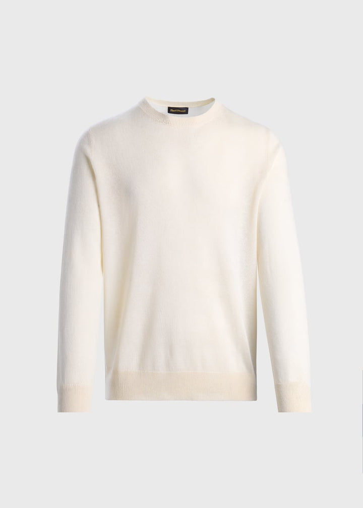 Silk Cashmere Crewneck - White