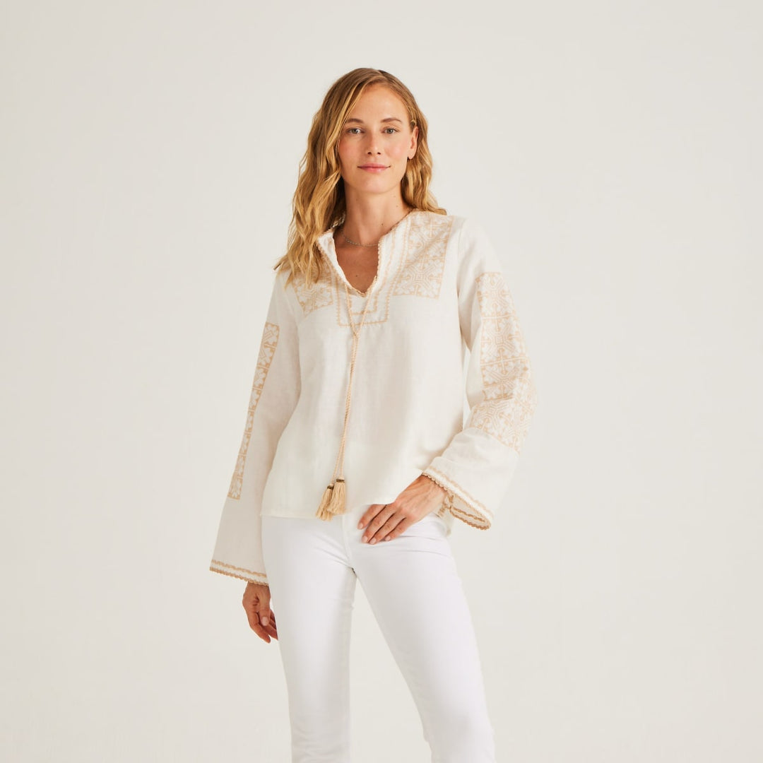 Cassandra Top - White/Beige