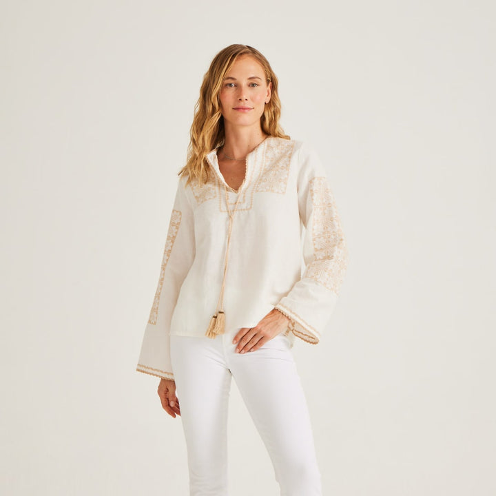 Cassandra Top - White/Beige