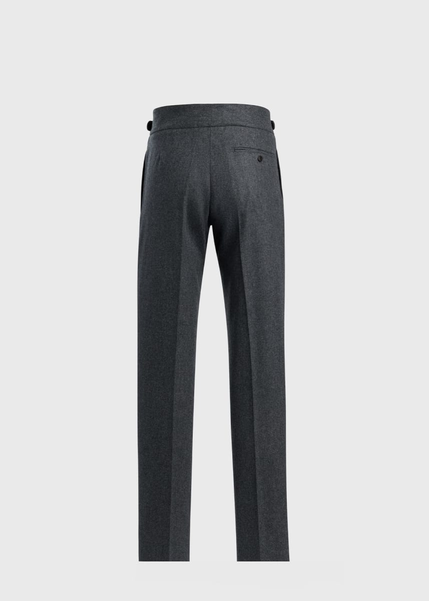 Super 100 Wool Flannel Gurka Pant - Charcoal