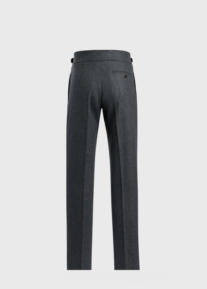 Super 100 Wool Flannel Gurka Pant - Charcoal