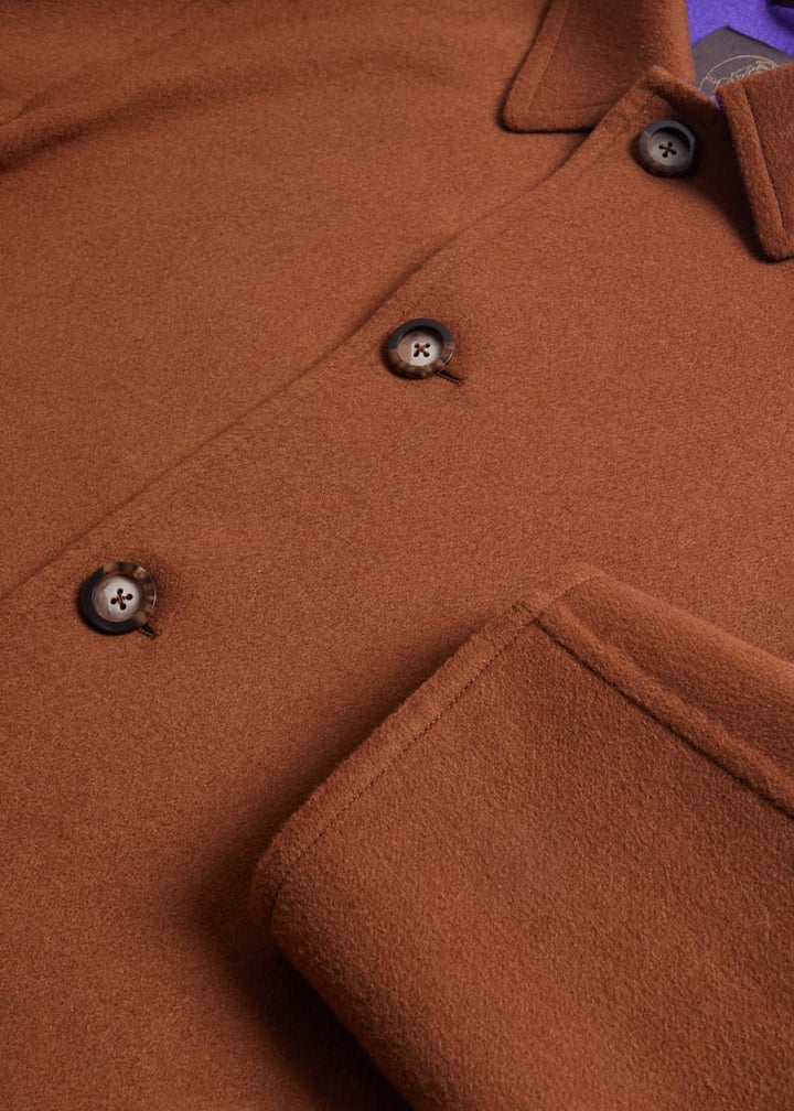 Double Face Contrast Cashmere Coat - Camel