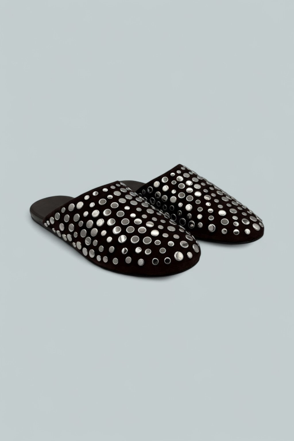 Studded Mules - Dark Cocoa