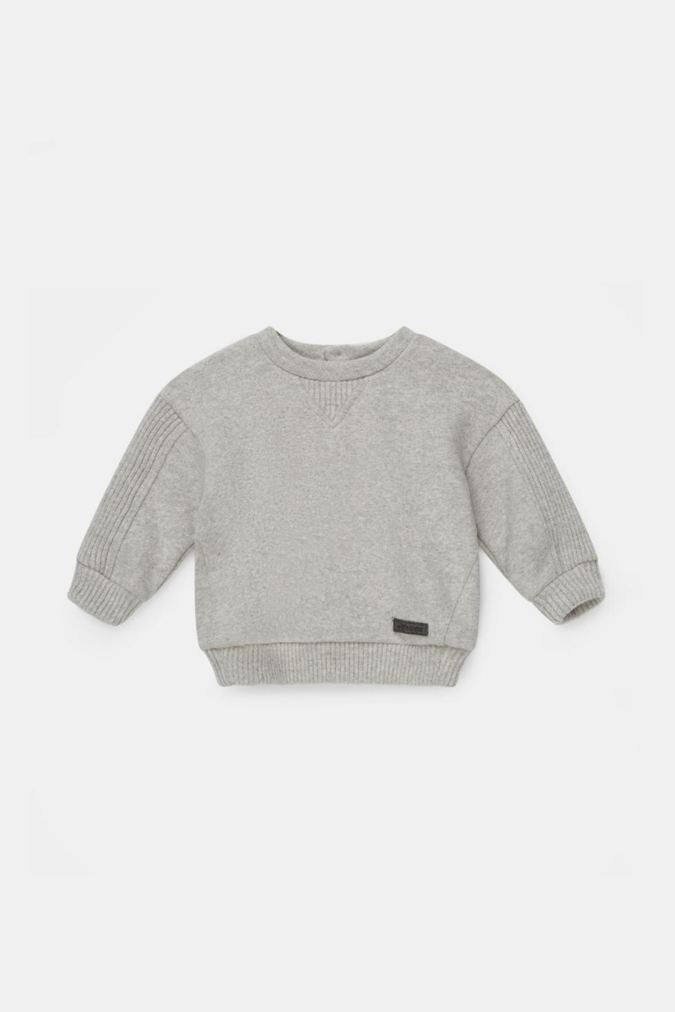 Light grey organic knit baby sweater - Light grey
