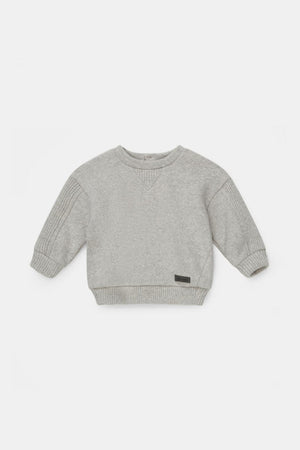 Light grey organic knit baby sweater - Light grey