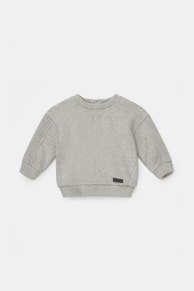 Light grey organic knit baby sweater - Light grey