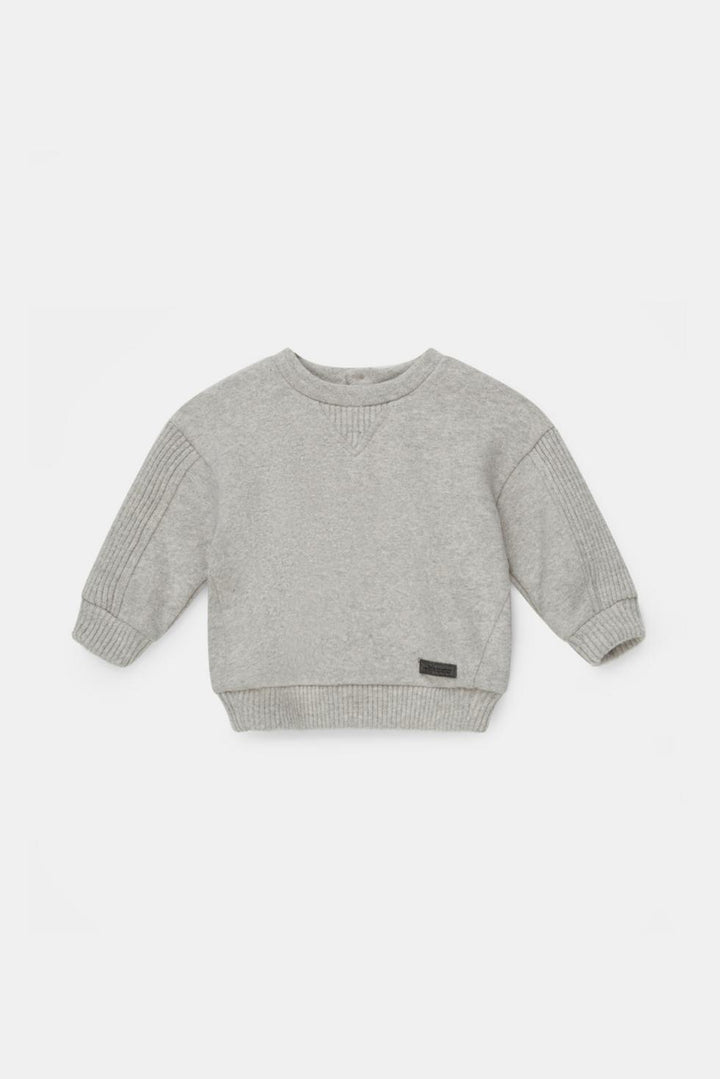 Light grey organic knit baby sweater - Light grey
